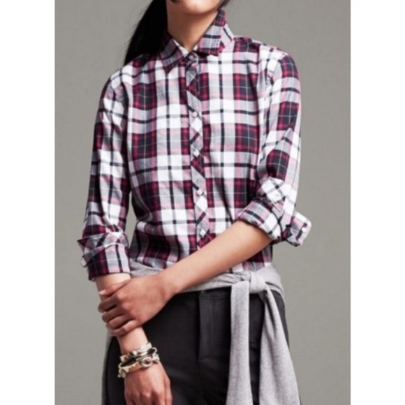 Banana Republic Soft Wash Plaid Shirt - Picture 2 of 8